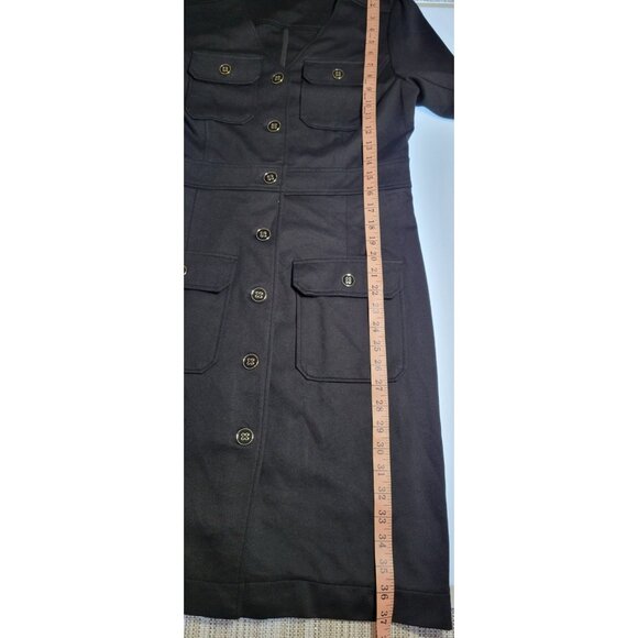 Nanette Lepore Womens Black Long Sleeve Ponte Shirtdress Size 8 Utility Chic NEW - Picture 14 of 14